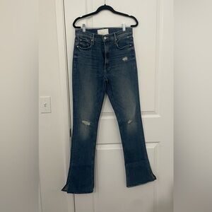 MOTHER Women's Blue Boot Cut Jeans (inseam 32’ in)